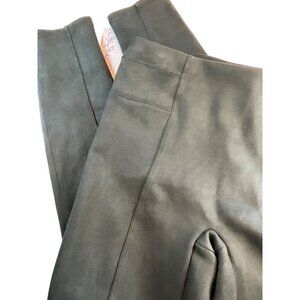 Spanx dark olive/dark grayfaux suede leggings polyester blend women's medium EUR